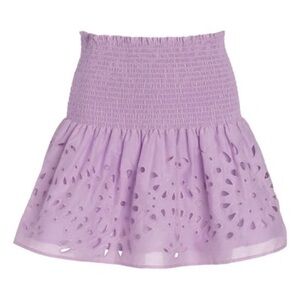 NWT THAKOON EYELET SMOCKED WAIST MINISKIRT IN LILAC